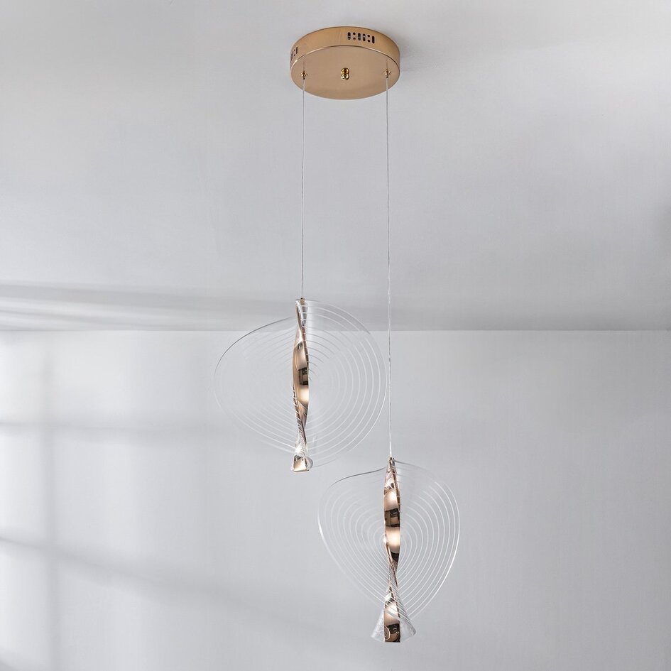 Lampe suspendue Luminex avec LED à 3 niveaux de gradation - or