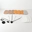 Suspension Zandor en tissu taupe, ocre, blanc et gris clair