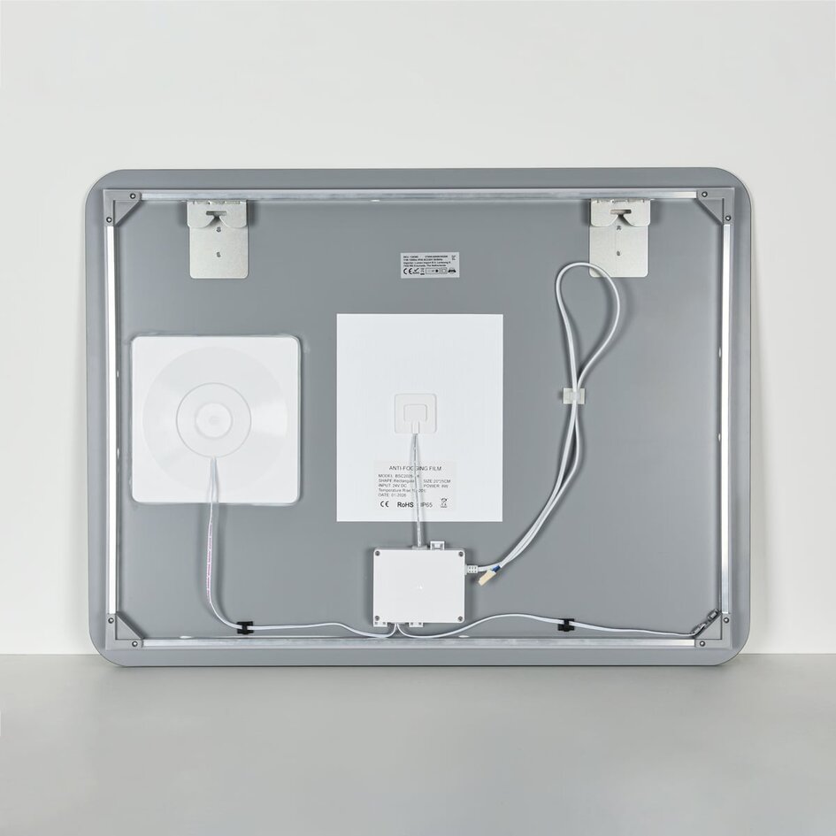 Miroir de salle de bain Sari avec LED réglable, variateur tactile et chauffage – 60x80 cm