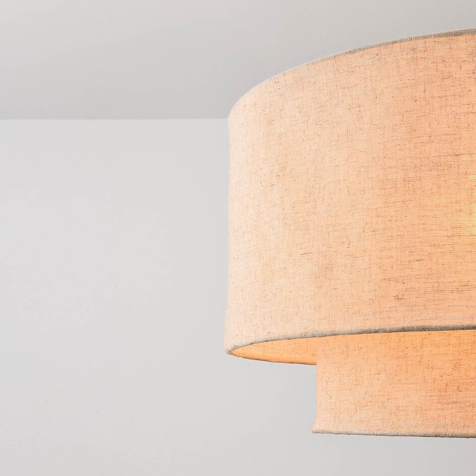 Suspension Cavallo 2 couches avec abat-jour en lin - beige