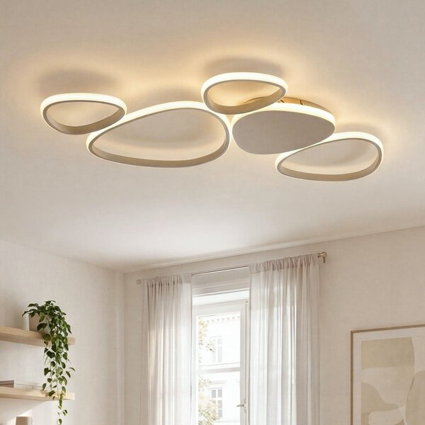 Plafonnier design Zinara avec LED intégrée, dimmable à 3 étapes - beige sable
