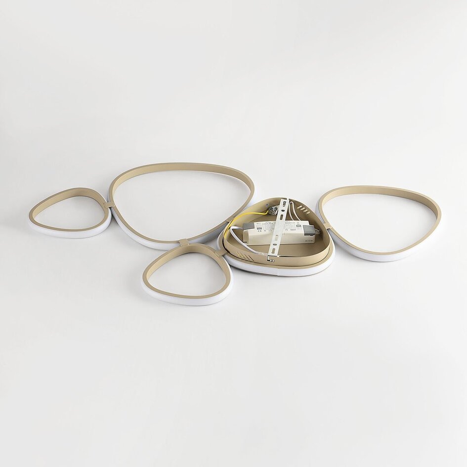 Plafonnier design Zinara avec LED intégrée, dimmable à 3 étapes - beige sable