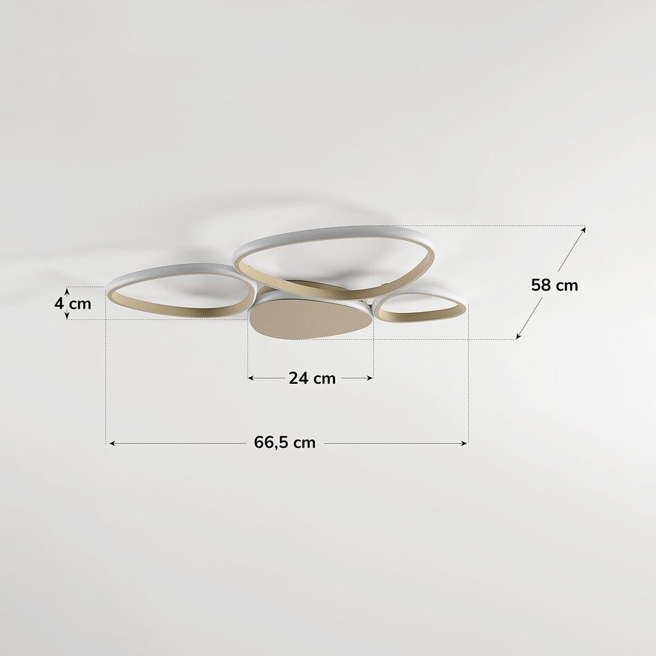 Plafonnier design Lirina avec LED intégrée, dimmable à 3 étapes - beige sable