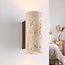 Applique murale Raxon avec travertin (pierre naturelle) et aspect bois