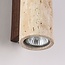 Applique murale Raxon avec travertin (pierre naturelle) et aspect bois