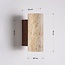 Applique murale Raxon avec travertin (pierre naturelle) et aspect bois