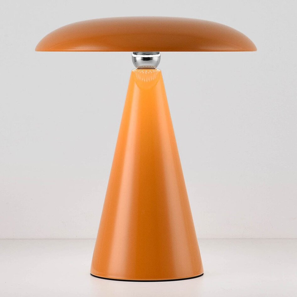 Lampe de table rechargeable Ariso orange avec variateur tactile et couleur de lumière réglable