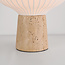 Lampe de table Varel à abat-jour en tissu et pied en travertin (pierre naturelle)