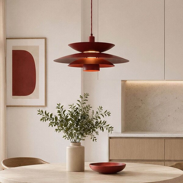 Suspension Alvra en rouge bordeaux mat