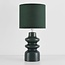 Lampe de table Loya en céramique à abat-jour en tissu vert