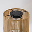 Lampadaire solaire Elyra avec abat-jour aspect rotin - noir et marron clair