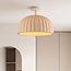 Plafonnier Lysko avec abat-jour nervuré - beige sable