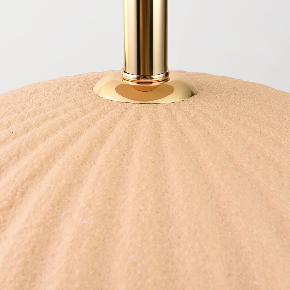 Plafonnier Lysko avec abat-jour nervuré - beige sable