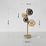 Lampe de table Tessera beige à quatre globes en verre ambré et fumé