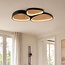 Plafonnier Elpisie à LED intégrée, variable sur 3 niveaux en noir à aspect bois