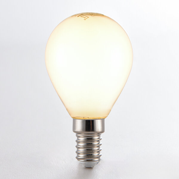 Ampoule LED E14 dimmable en verre blanc laiteux 4,5 W 2700 K