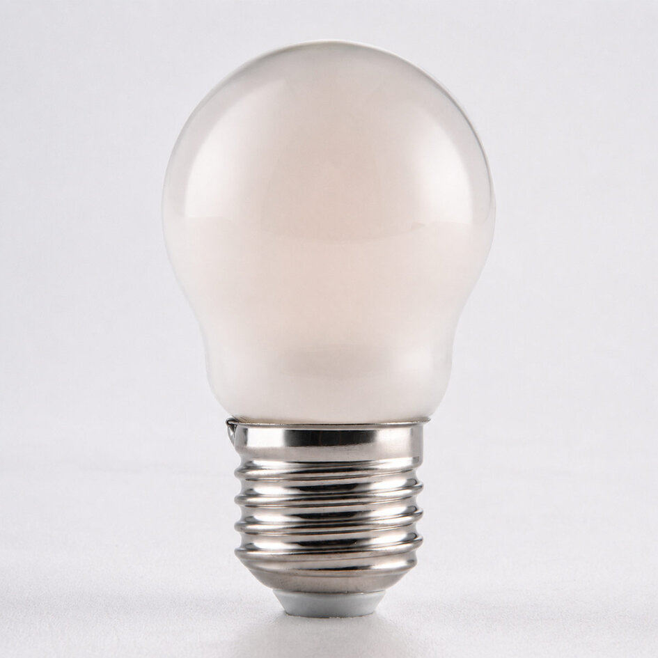 Ampoule LED dimmable E27 Ø45 avec verre blanc laiteux 5,9W 2700K