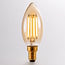 Ampoule flamme LED E14 à filament dimmable Ø35 mm en verre ambré 4,5 W 2200 K