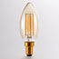 Ampoule flamme LED E14 à filament dimmable Ø35 mm en verre ambré 4,5 W 2200 K