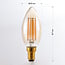 Ampoule flamme LED E14 à filament dimmable Ø35 mm en verre ambré 4,5 W 2200 K