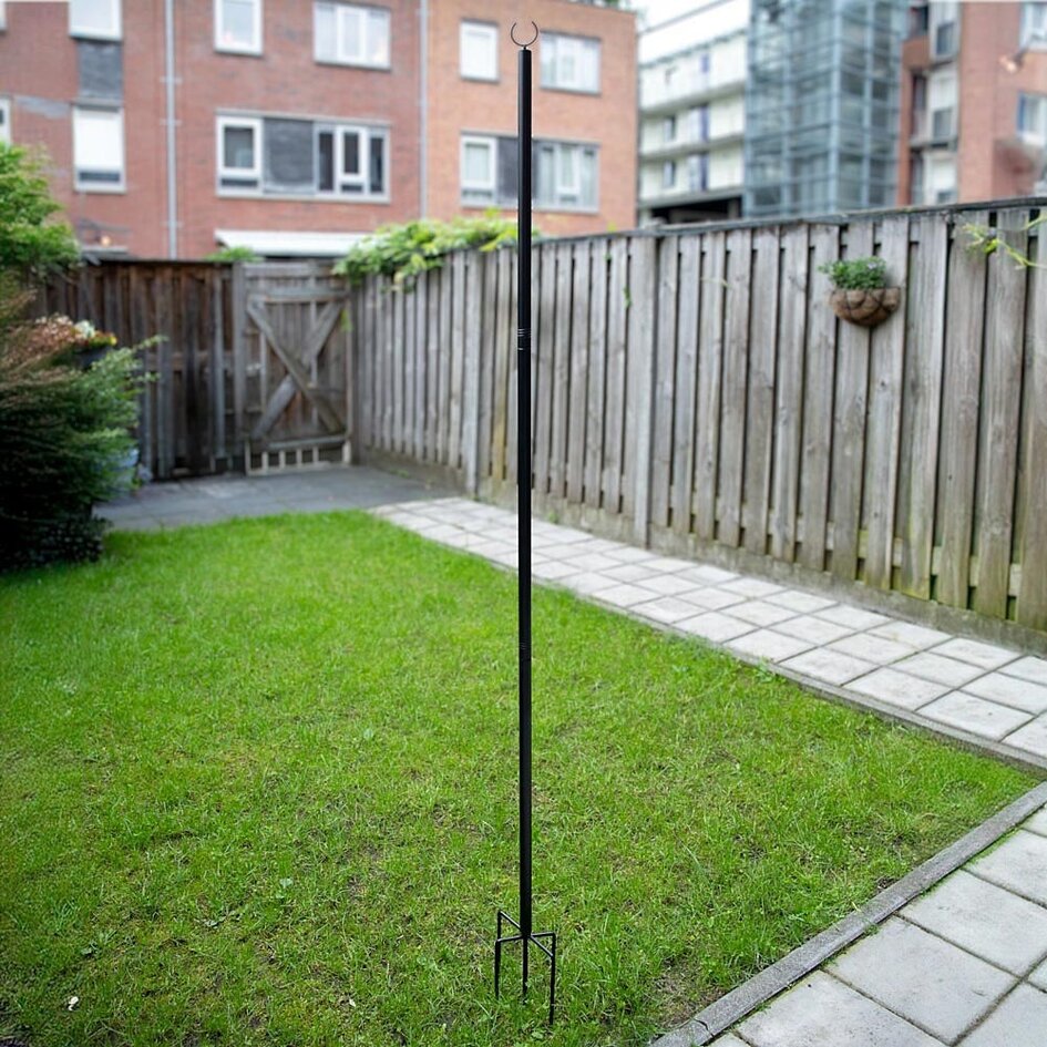 Poteaux métalliques pour lampadaires et cordons lumineux - lot de 2
