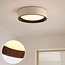 Plafonnier Nardia à LED intégrée, variable sur 3 niveaux Ø29 cm en beige à accent bois