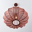 Suspension Ecruva à abat-jour rond en tissu rose terracotta