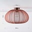 Plafonnier Ecruva à abat-jour en tissu rose terracotta