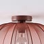 Plafonnier Ecruva à abat-jour en tissu rose terracotta