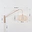 Applique réglable Brandel à abat-jour rond en tissu beige clair
