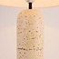 Lampe de table Seraphina avec abat-jour en lin et pied en céramique effet travertin