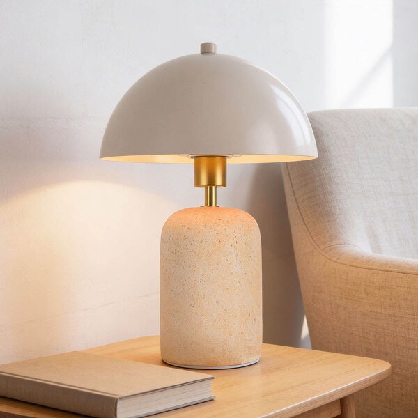 Lampe de table Celestine - pied en céramique avec effet pierre calcaire