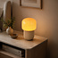 Lampe de table Ledine avec verre ambré et pied nervuré - taupe