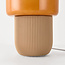 Lampe de table Ledine avec verre ambré et pied nervuré - taupe