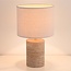 Lampe de table Marisol - pied en céramique effet travertin et abat-jour en tissu