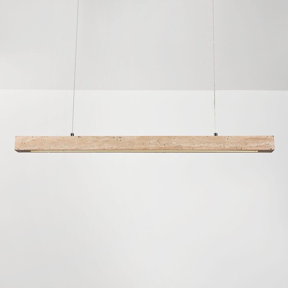 Suspension Romee à LED intégrée et travertin (pierre naturelle)