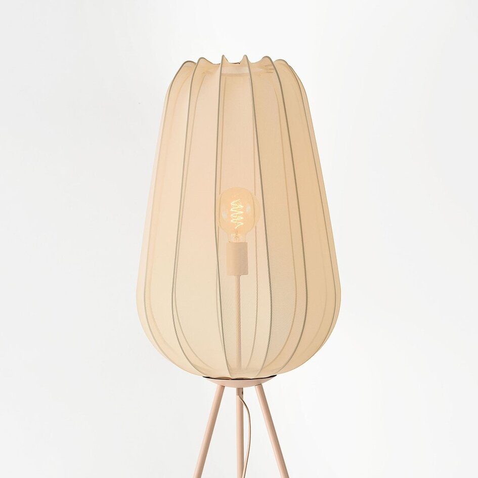 Lampadaire Solvo en tissu - beige clair