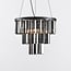 Suspension 3 lumières Kristal - noir et verre fumé