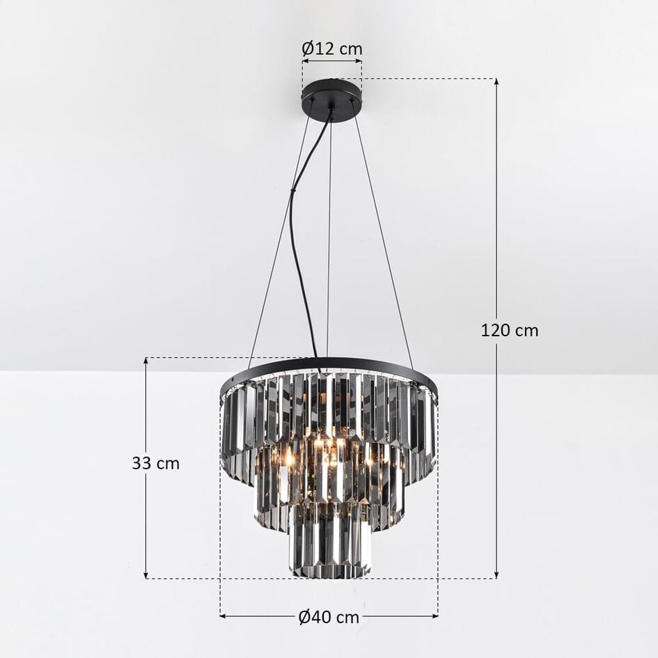 Lampe suspendue de luxe noire - Crystal