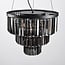 Suspension 3 lumières Kristal - noir et verre fumé