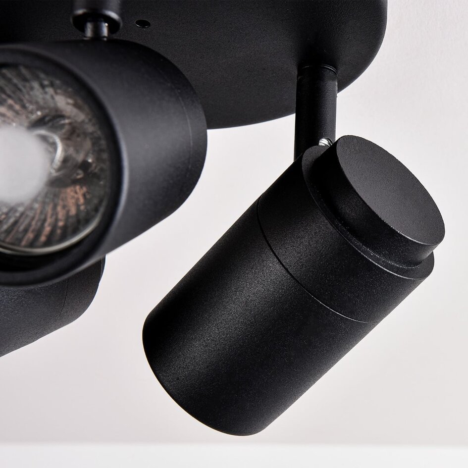 Spot de plafond à 3 lumières Nivo avec spots orientables - noir