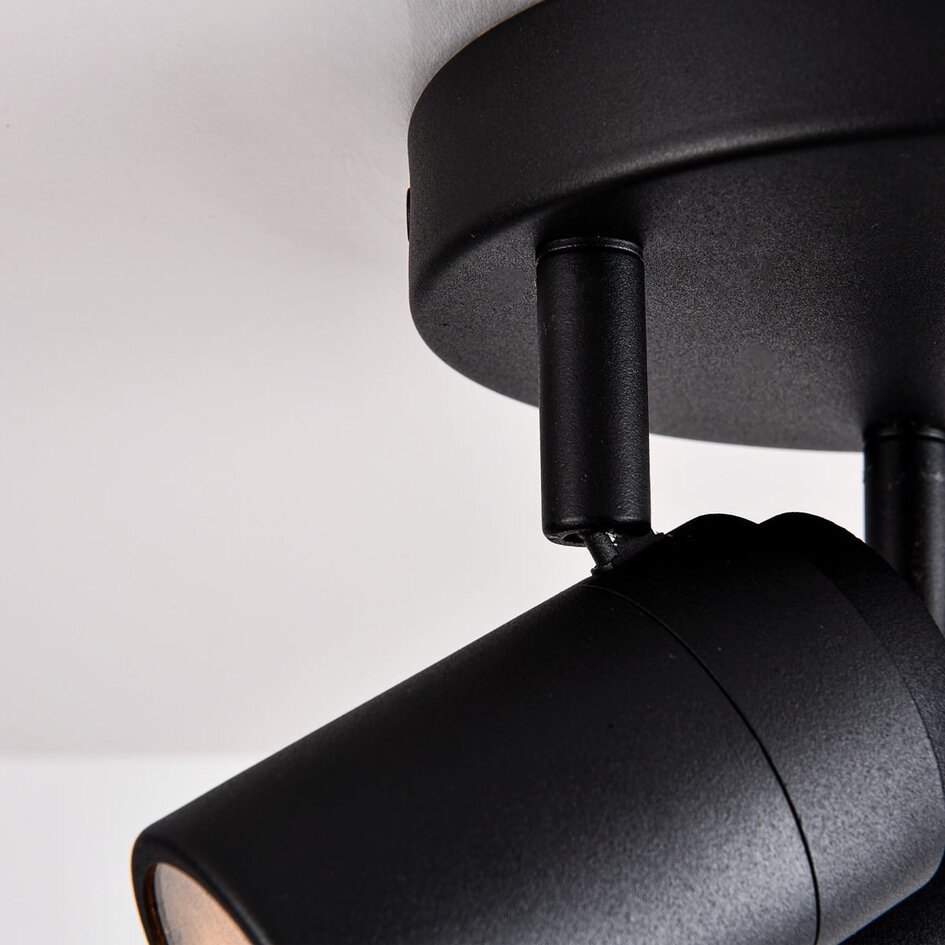Spot de plafond à 3 lumières Nivo avec spots orientables - noir