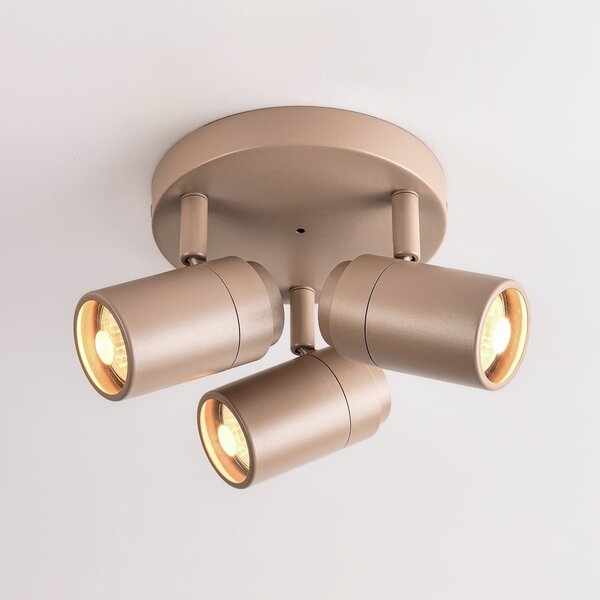 Spot de plafond à 3 lumières Nivo avec spots orientables - beige sable