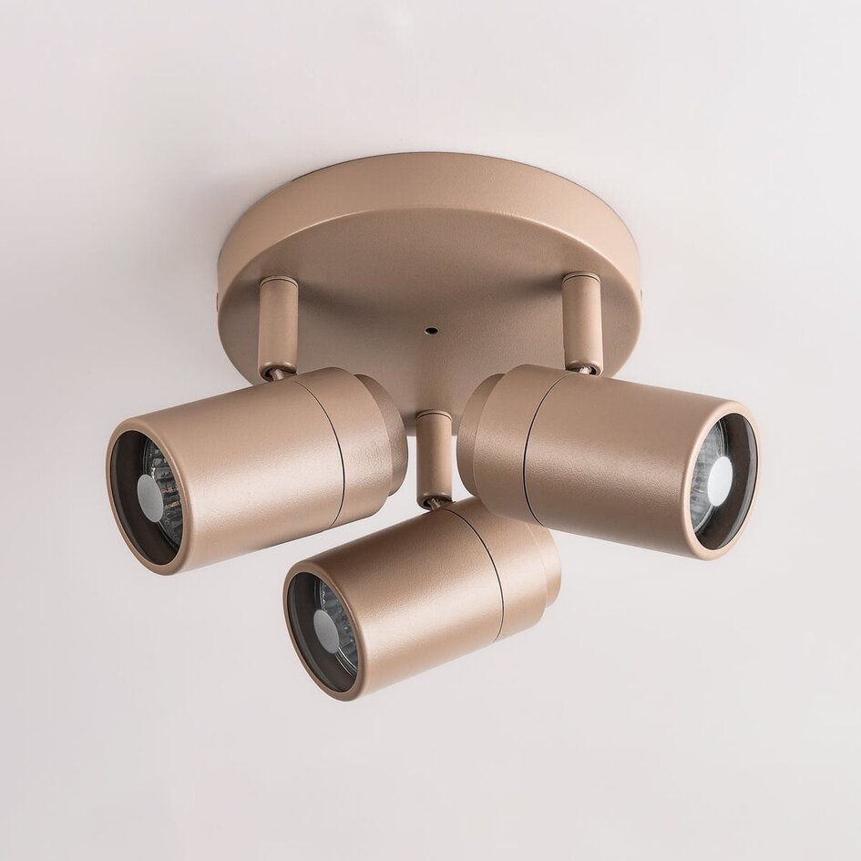 Spot de plafond à 3 lumières Nivo avec spots orientables - beige sable