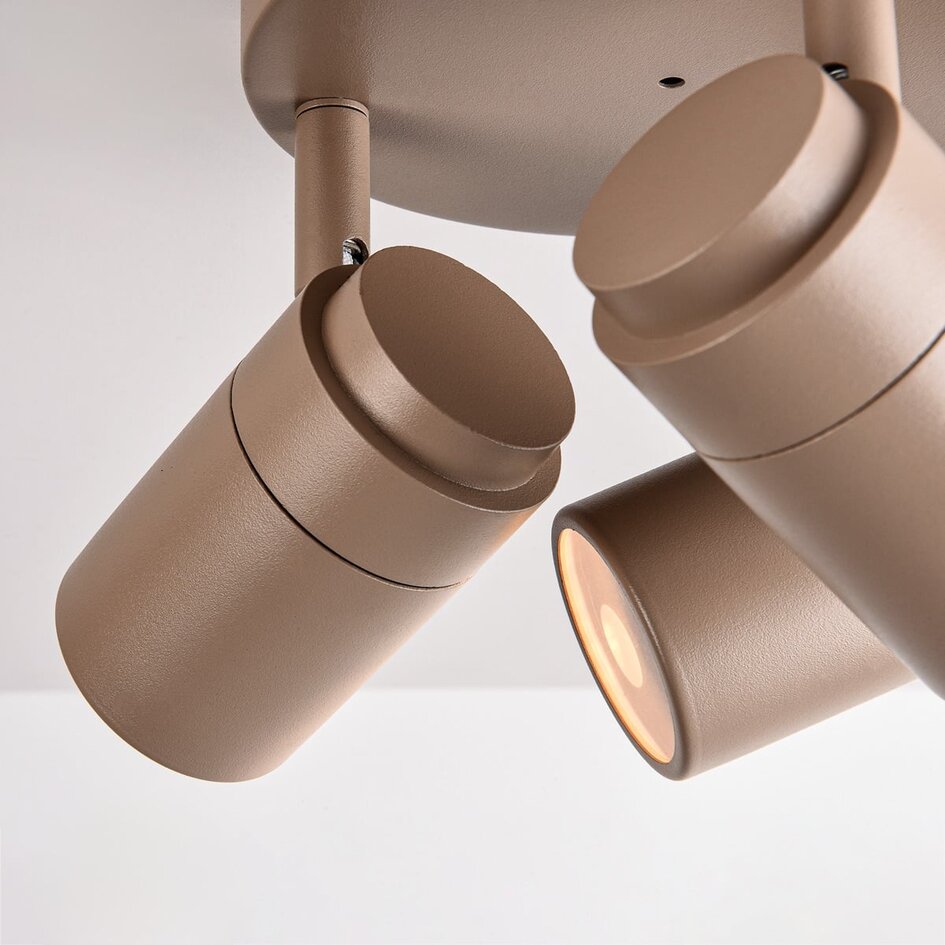 Spot de plafond à 3 lumières Nivo avec spots orientables - beige sable