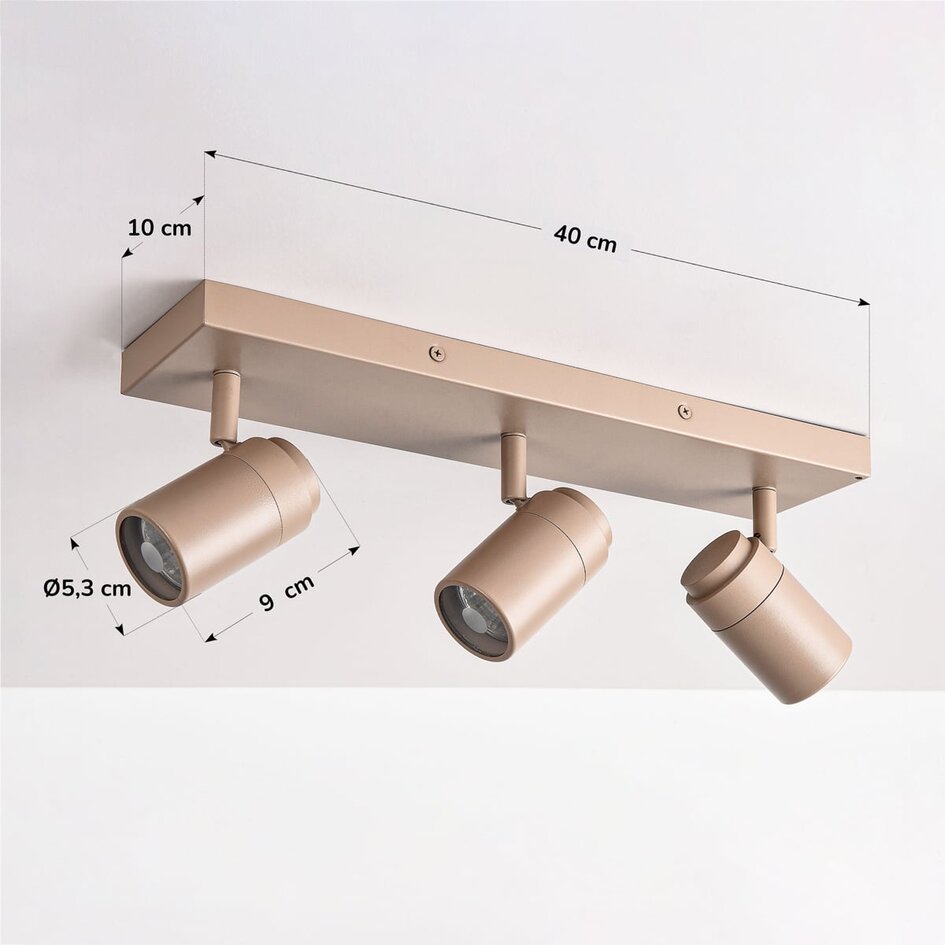 Spot de plafond Tivo avec 3 spots orientables - beige sable