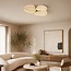 Plafonnier Elpisie avec LED dimmable à 3 étapes et effet pierre - beige