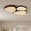 Plafonnier Elpisie avec LED dimmable à 3 étapes et effet pierre - aspect noyer