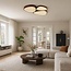 Plafonnier Elpisie avec LED dimmable à 3 étapes et effet pierre - aspect noyer