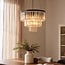 Suspension à 3 lumières avec cristaux en verre ambré - Kristal